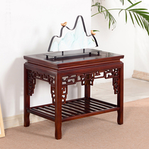 Brief New Chinese solid wood kungfu small tea table tea table elm wood leaning against wall side table rectangular sofa edge a few