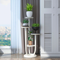 Indoor living room solid wood multilayer flower shelf Chinese style home floor flower bonsai vase single European-style balcony