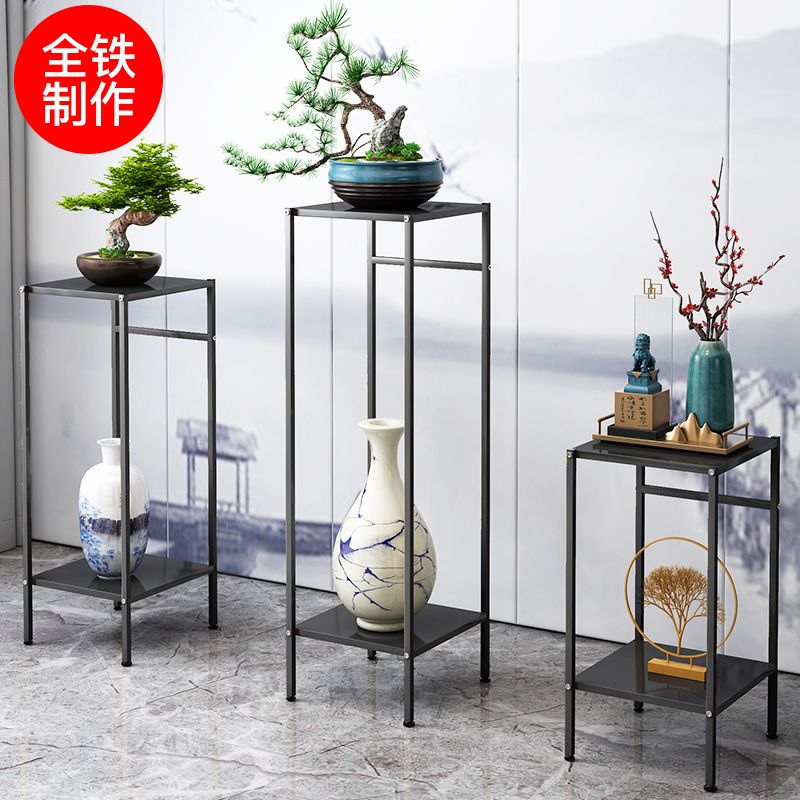 Iron Art Flower Shelf Living-room Minimalist Floor Type Balcony Decorated Flower Shelf Window Shelf Indoor Gold Gge Flower Pots Shelf
