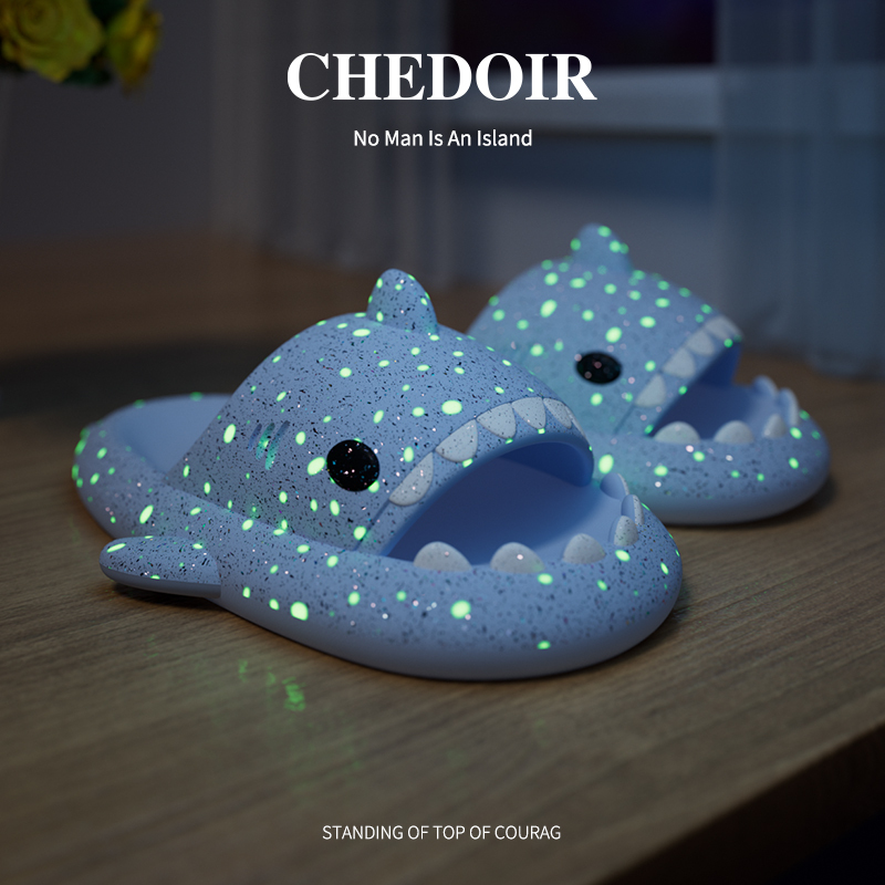 Chedoir Fun Luminous Shark Slippers for Women Summer Cartoon Cute Home Couple Sandals 2026 New Style Chedoir Fun Luminous Shark Slippers for Women Summer Cartoon Cute Home Couple Sandals 2026 New Style