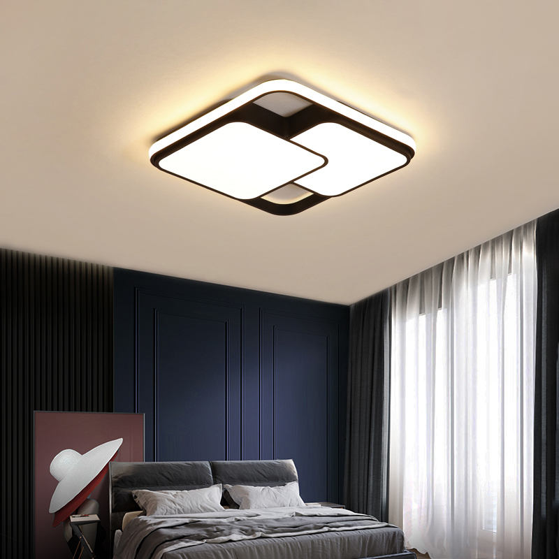 Master bedroom lamp minimalist modern creative personality square suction ceiling lamp room lamp super bright and thin living-room light