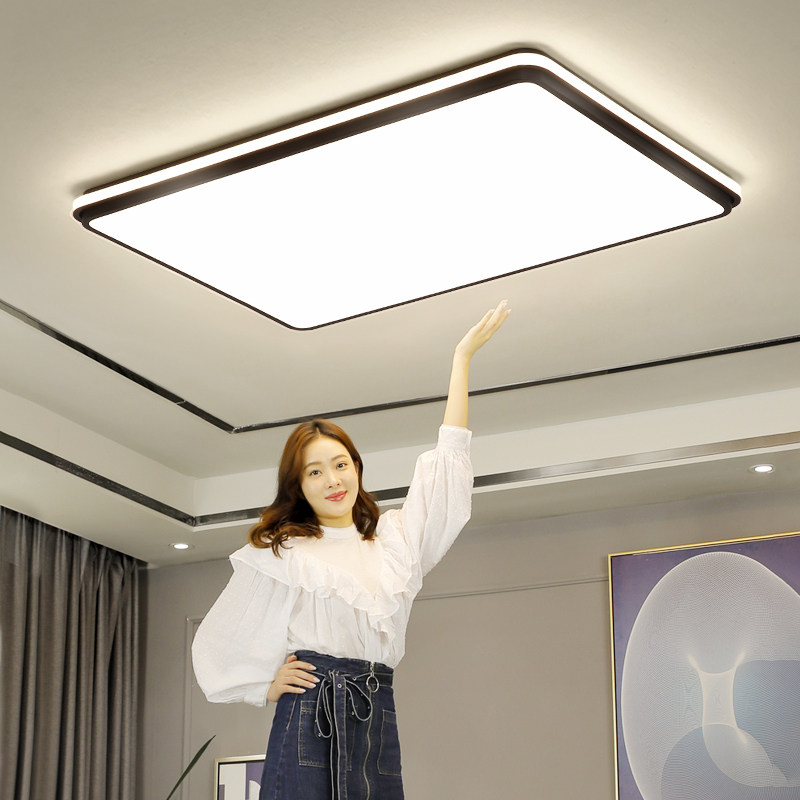 Living room lamp atmosphere 2020 new super bright rectangular thin light bedroom light room light square suction dome lamp