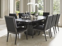 Simple and light luxury dining table and chairs American post-modern rectangular dining table and chair combination neoclassical all solid wood luxury dining table