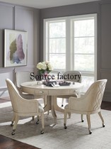 Light luxury solid wood round dining table and chairs simple modern dining table restaurant furniture dining table and bungalow villa can be customized