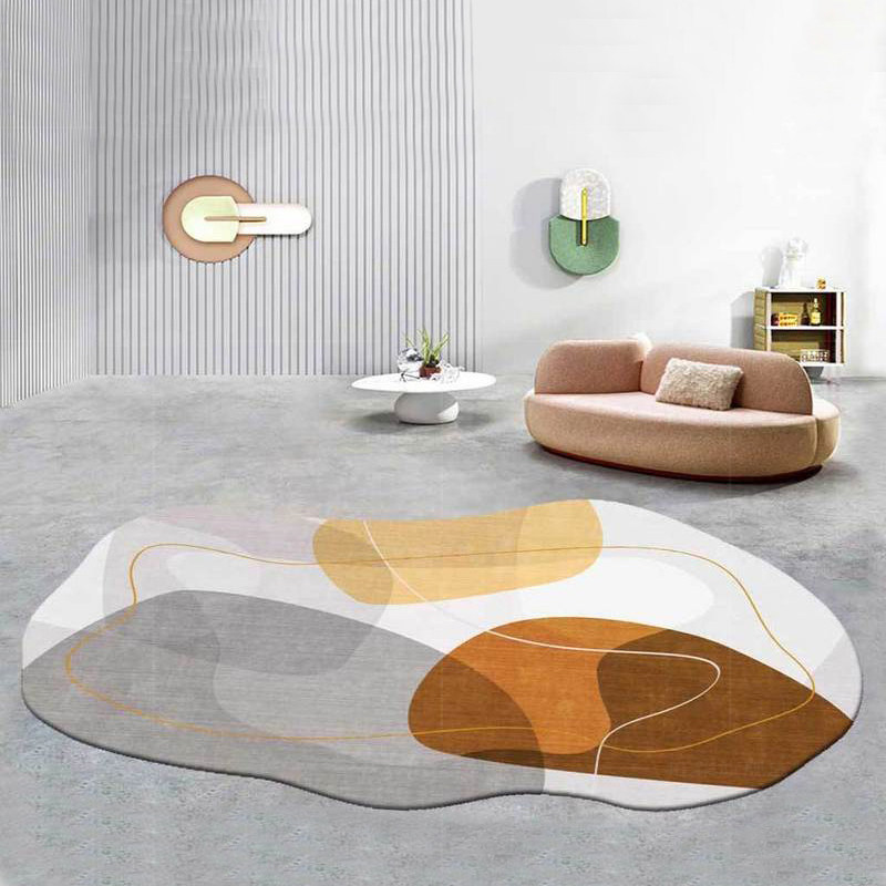 ins irregular shaped carpet living room coffee table blanket home dirty-resistant sofa carpet oval light luxury bedroom floor mat