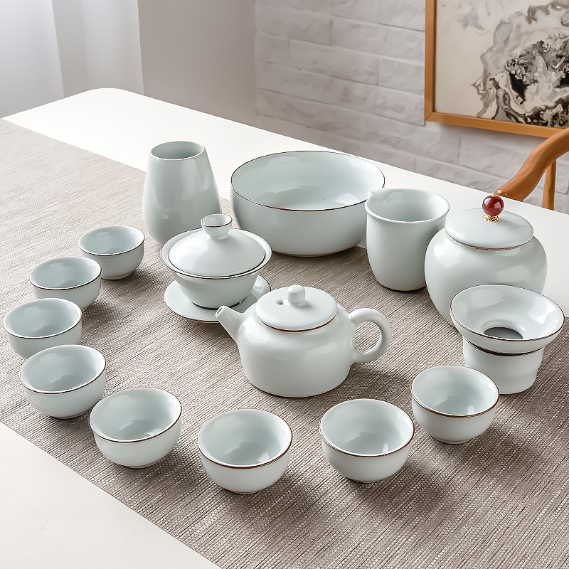 Jingdezhen tea set household office a set of light luxury cup ceramic cup cup cup cup high-end gift box package