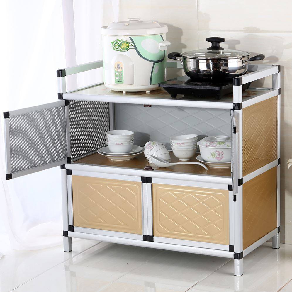 Kitchen storage cabinet storage cabinet with door bowl rural household large capacity simple storage rack rental economy