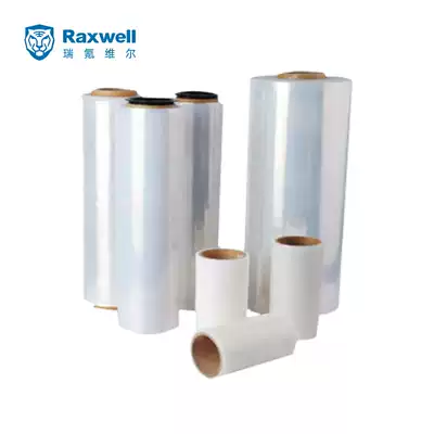 Raxwell pre-drawn machine stretch film pe packaging film high self-adhesive waterproof wide 50cm 15kg roll