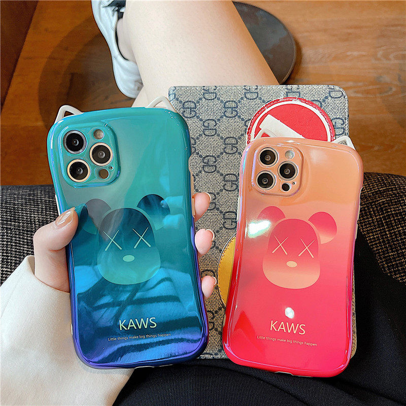 Tide brand cat ear violent bear is suitable for iPhone13 12promax Apple 11 mobile phone case xs xr new xsmax net red 7p all-inclusive 8plus anti-fall 13