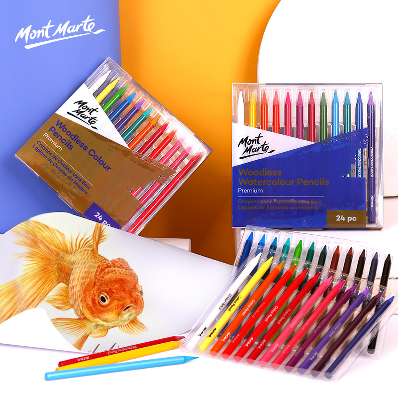 Montmartre 24-color wood-free water-soluble color lead Oily color lead Secret Garden coloring children's painting color lead