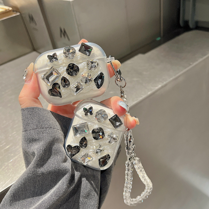 ins Niche High-End Rhinestone Case Suitable for Xiaodu Pro Protective Case, S1 Bluetooth Case, Greenlink T3, T6, H5 Earphone Case, Inphic I16 Charging Case, Kugou M2 Stereo, Hp H10P Silicone Soft Case