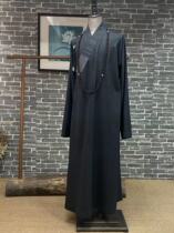 Qixin Monk Clothes Spring and Autumn Style Imported Italian Wool Dark Gray High-end Customized Long Gown Short Gown Arhat Gown 7172