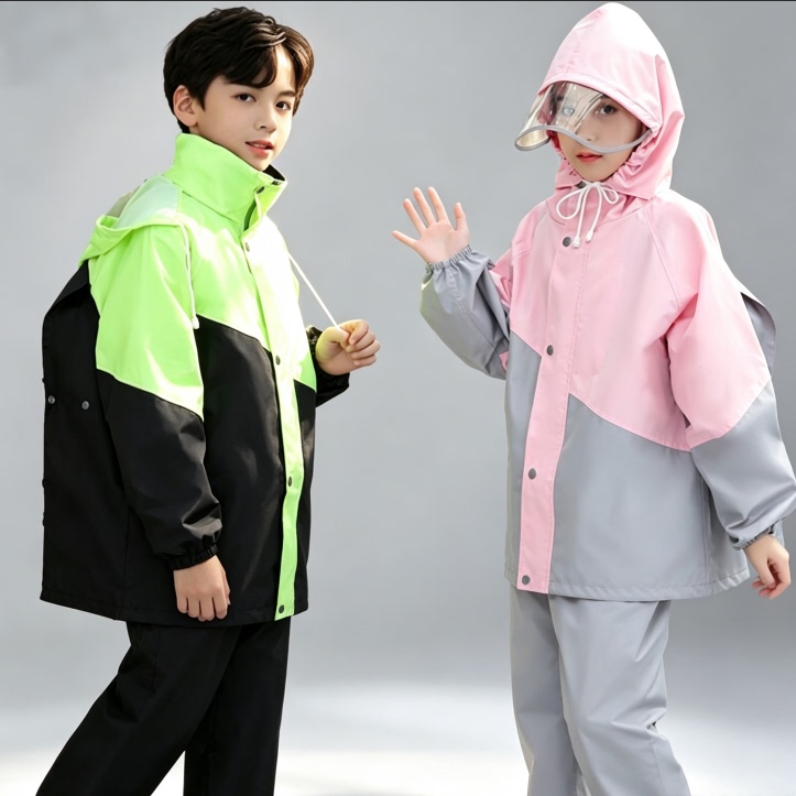 Children's Raincoat, Separate Top and Bottom, Boys' Heavy Rain Suit, Girls' Primary and Secondary School Students' Full-Body Rain Poncho Children's Raincoat, Separate Top and Bottom, Boys' Heavy Rain Suit, Girls' Primary and Secondary School Students' Full-Body Rain Poncho