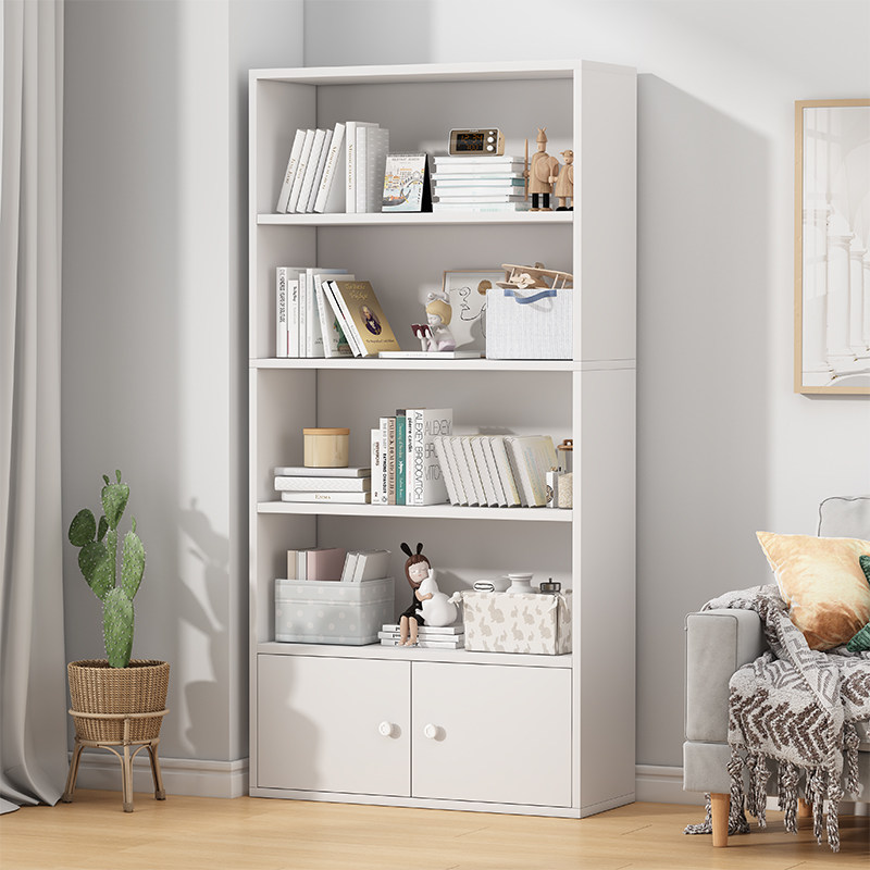 Simple Bookshelf Floor Leaning Against Wall Living-room Living Room Shelve Bedroom Lockers Brief Modern Home Bookcase With Door