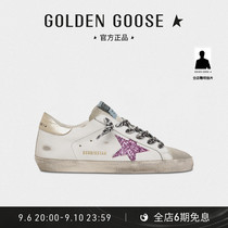 Golden Goose Womens Shoes Super-Star Dirty Shoes Gold Tail Sequin Star Casual Sneakers