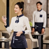 京橙 Белый комбинезон официанта для женщин в отелях, западных ресторанах, кофе, чай с молоком, пирожные, летние гостиничные летние короткие рукава