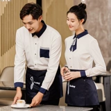 京橙 Белый комбинезон официанта для женщин в отелях, западных ресторанах, кофе, чай с молоком, пирожные, летние гостиничные летние короткие рукава