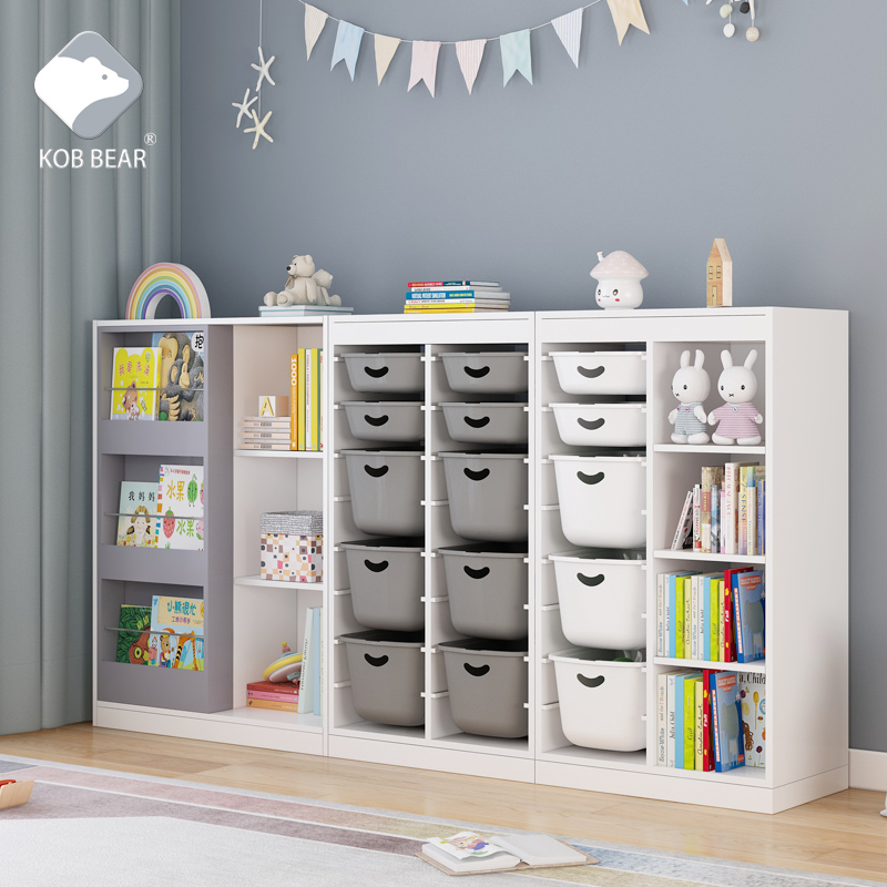 Kobbear Korea Children's bookshelf painted bento solid wood Home Baby Shelves Landing Bookcase Containing Cabinet