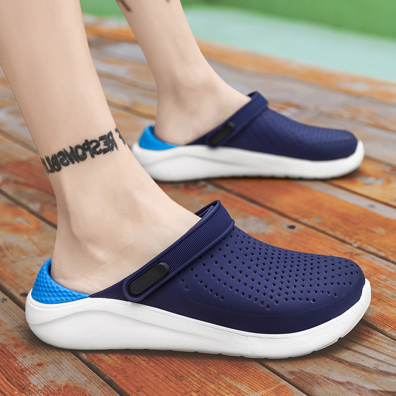 Summer trend soft bottom breathable non-slip sandals men's Baotou outdoor thick bottom hole shoes female couple beach shoes tide