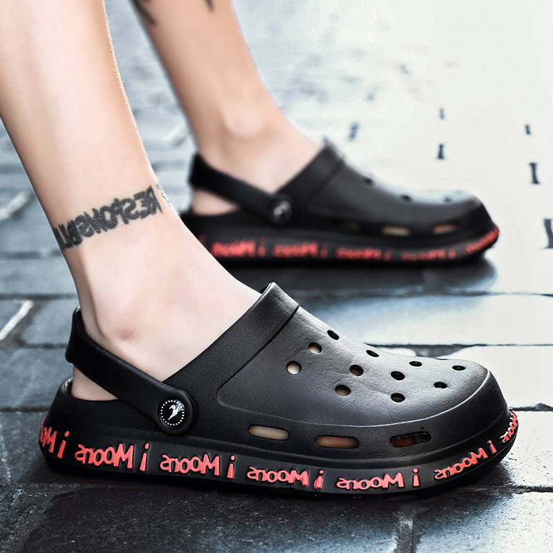 Summer Thick Bottom Non-slip Dongle Shoes Casual Sandals Men Sandals Men Sandals Half Slippers Son breathable Baotou Beach Shoe-Taobao