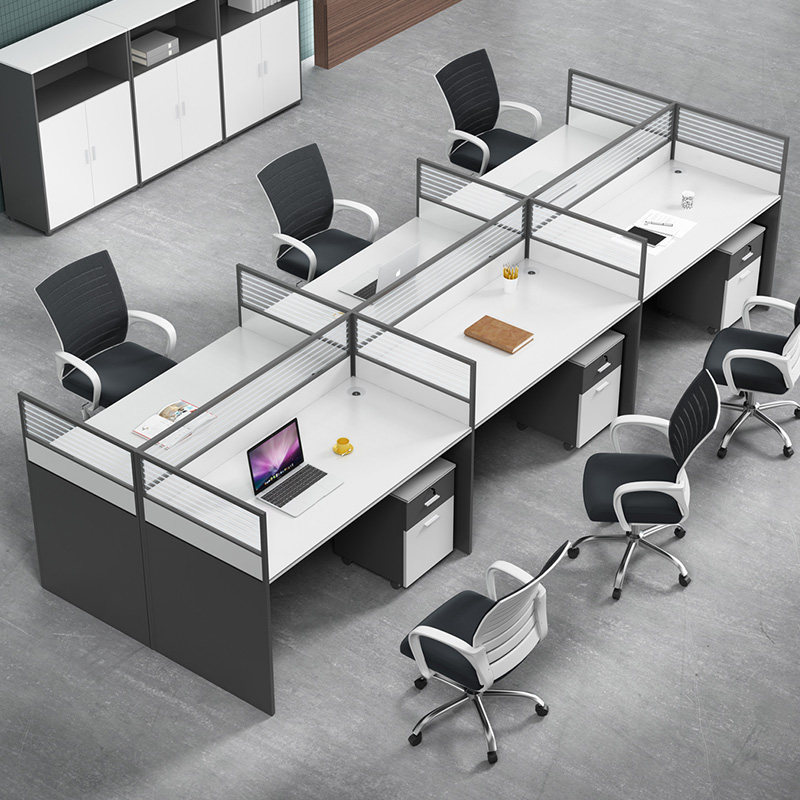 Desk is simple modern 24 6 staff screen card staff member office chair office furniture combined
