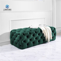 European and American new home pull-buttoned flannel sofa stool clothing shop cloakroom changing shoes long stool bed tailstool short foot