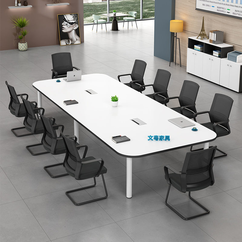 Office small conference table long table simple fashion bar table staff training rectangular negotiation table and chair combination