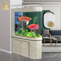 Gorgeous bullet large goldfish tank household living room floor-to-ceiling glass small water-free ecological aquarium