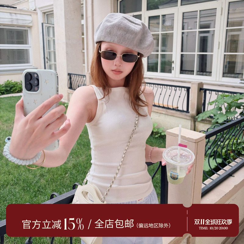 Egg ·【Lazy Off-Shoulder】Summer Off-Shoulder T-Shirt with a Unique Design, Versatile Sleeveless Tank Top, Solid Color Crop Top Egg ·【Lazy Off-Shoulder】Summer Off-Shoulder T-Shirt with a Unique Design, Versatile Sleeveless Tank Top, Solid Color Crop Top