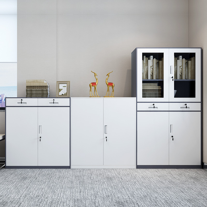 Yisen ferrous filing cabinet office narrow-sided data cabinet with lock steel partition layered financial voucher filing cabinet