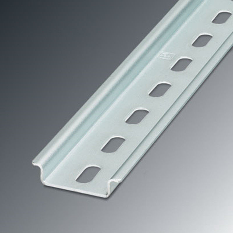 DIN35 steel rail rail NS35 7 5 with hole U type C45 parallel rail DIN track Electric mounting card rail