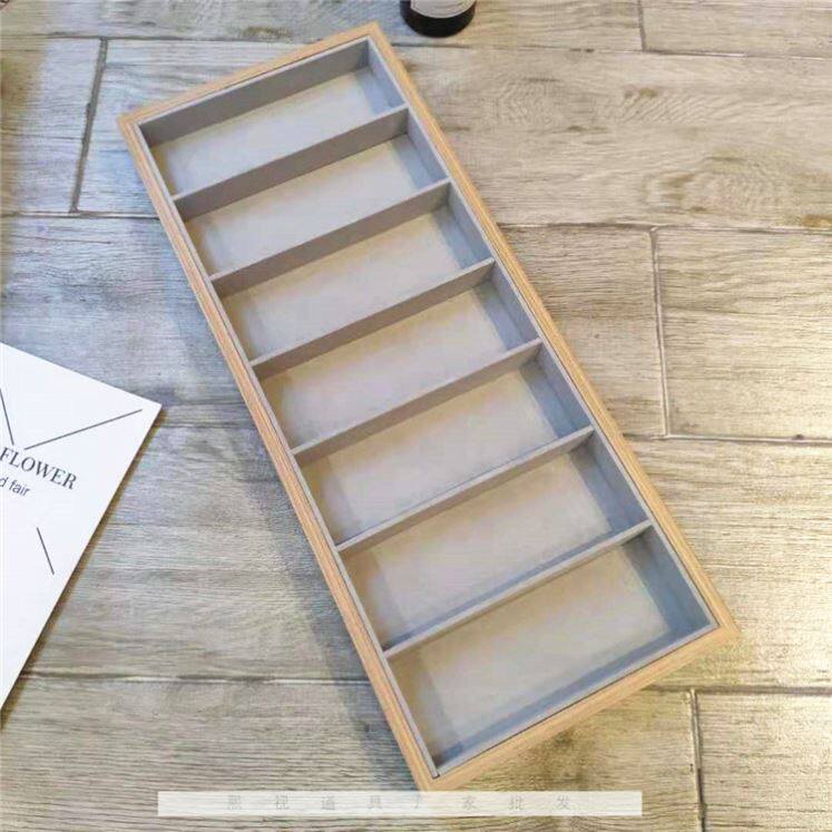 Glasses shelf props display box counter decoration storage box glasses shop counter solid wood sunglasses sunglasses tray