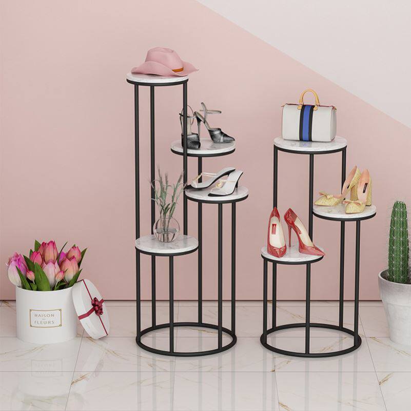 Shoe shop floor-to-ceiling window display rack bag rack shoe rack golden iron clothing store display rack storage rack