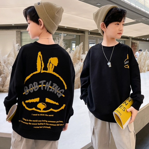 Осенняя детская приятная телу толстовка для мальчиков, коллекция 2021, в корейском стиле, подходит для подростков, в западном стиле