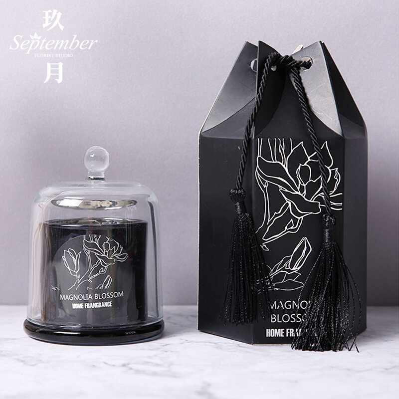 Glass Hood Essential Oils Scented Candle Cup Smoke-free And Calming Sleep Plant Wax Scented Scented With Hand Creative Birthday Gift