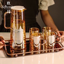 Light luxury cold kettle water Cup household set high temperature and explosion-proof large capacity glass cold white water bottle Nordic pot