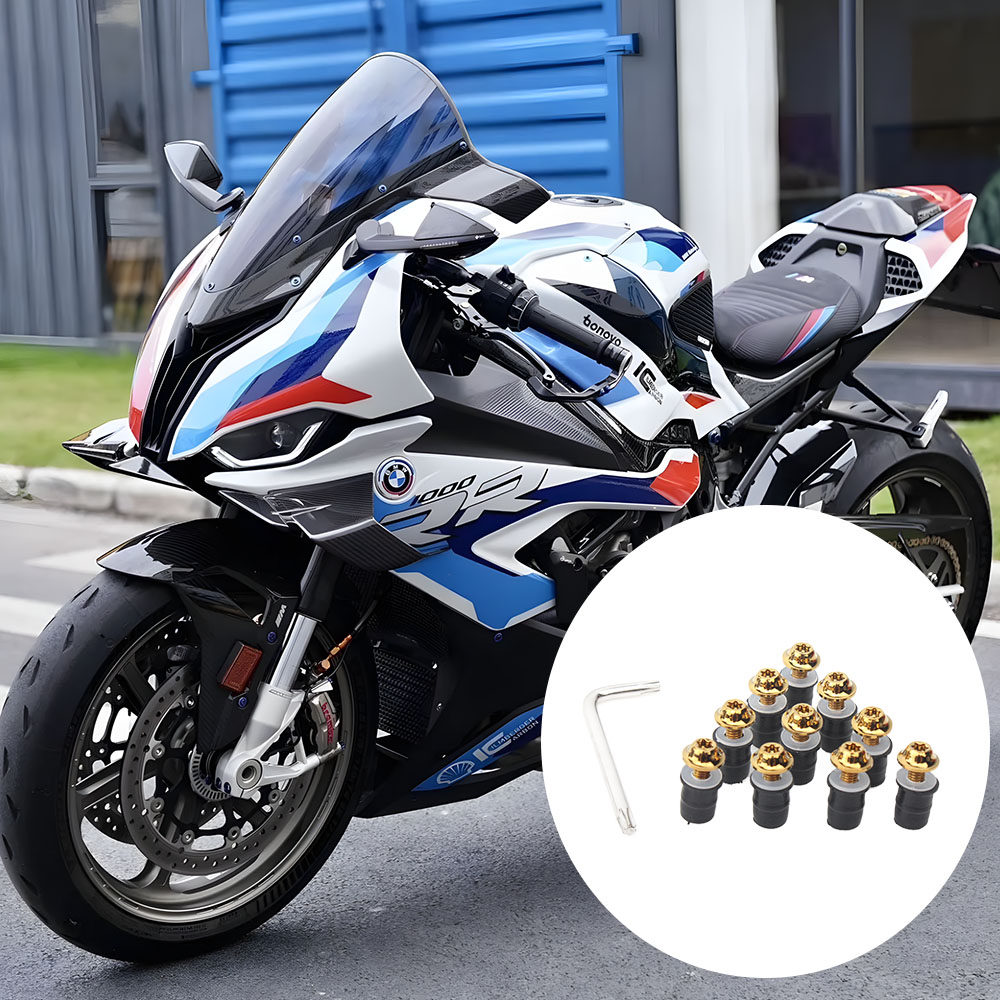 เหมาะสำหรับชิ้นส่วนแต่งรถจักรยานยนต์ทั่วไปของ BMW S1000R S1000Rr S1000Xr สกรูตกแต่งกระจกบังลมหน้า