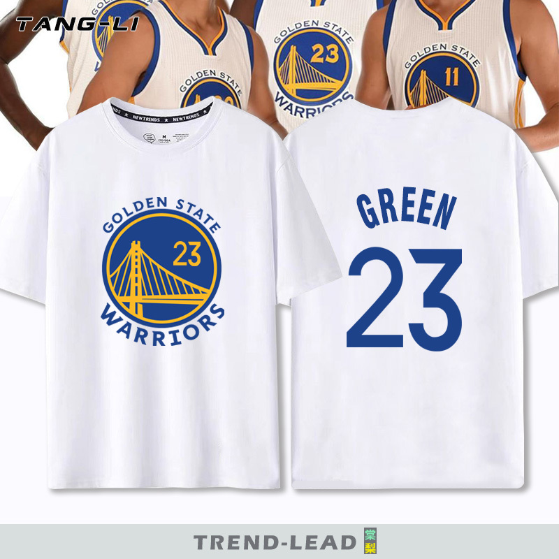 Warriors Curry Clay Dream Chasing Paul Venus Same Style Short Sleeve T-Shirt Summer Pure Cotton Loose Casual Clothes