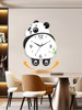 Panda Clock Living Room Wall Clock Home Silent Quartz Clock New Model Clock Calendar Creative Wall Clock No Drilling Required