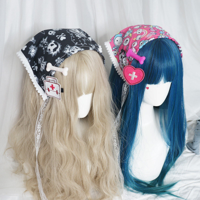 Free shipping! Millennial hot girl triangular scarf headband Harajuku headband cool girl Y2K headscarf trendy hip-hop hair accessory