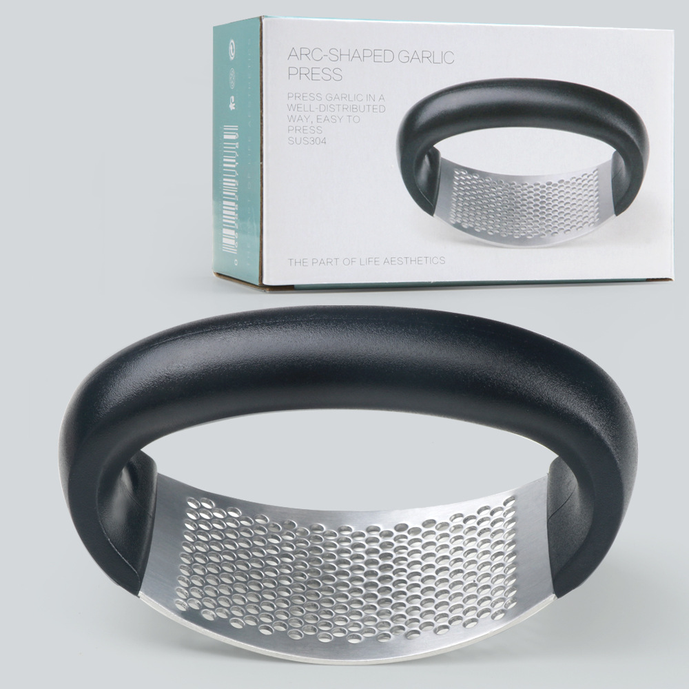 Household 304 stainless steel garlic crusher hand-held smashing garlic crushing garlic artifact smashing garlic clip garlic