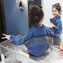 Girls cowboy jacket 2021 new autumn girls Korean short top Tong Net red ocean gas jacket