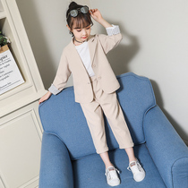 Girls suit suit 2021 new girl Korean style dress primary school students spring and autumn fashionable suit two-piece suit