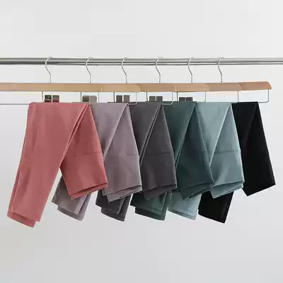 lulu original non-trace yoga pants women tight-fitting outer wear seven-point quick-dry nude fitness pants high waist lifting hip sports pants