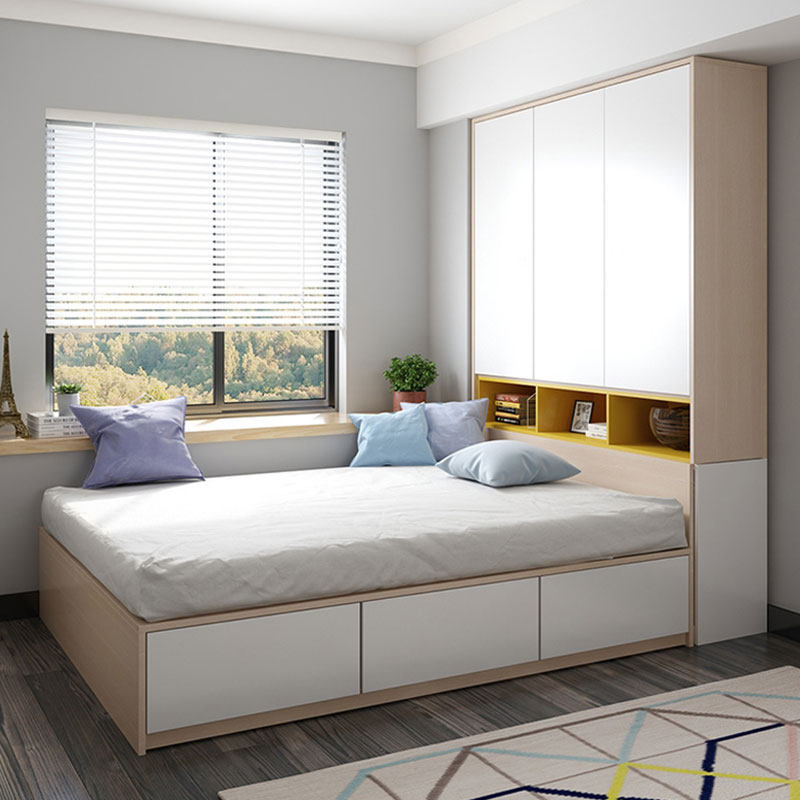 Tatami plate bed wardrobe combination custom simple modern bedroom wardrobe combination double bed storage bed