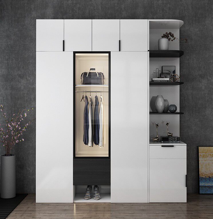 Nordic Wind Modern Minima Three Doors Five Doors Six Doors Wardrobe Versatile with lamp large Cloister closet Composition One