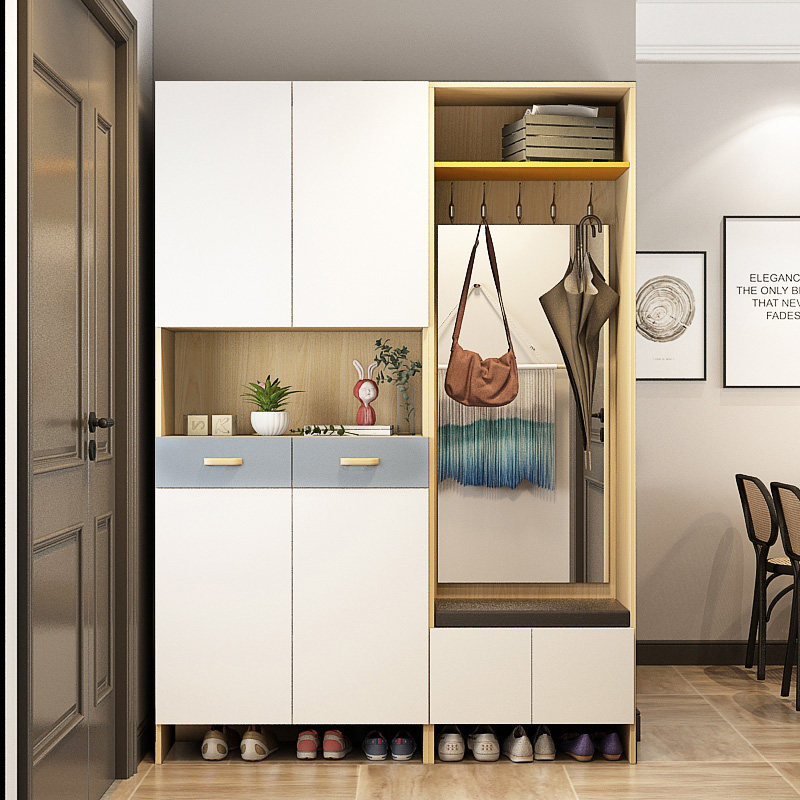 Custom-made entrance to the family home Entrance Door Shoe Cabinet Cloister Hood Cabinet Integrated Minima Large Capacity Multifunction Door Hall Cabinet
