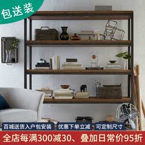 Solid Wood Ornament Shop Shelves Whole Shop Custom Pet Shop Display Rack Steel Wood Name Tron wood multilayer Industrial Wind