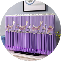 TV dust cover does not take off when turned on desktop hanging LCD TV lace cover dust-proof curved surface 2024 new model