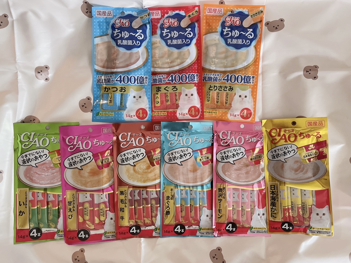 The Ministry is now imported from Japan, CIAO cat strips, multi-flavor cat meat mud snacks, hair cheeks